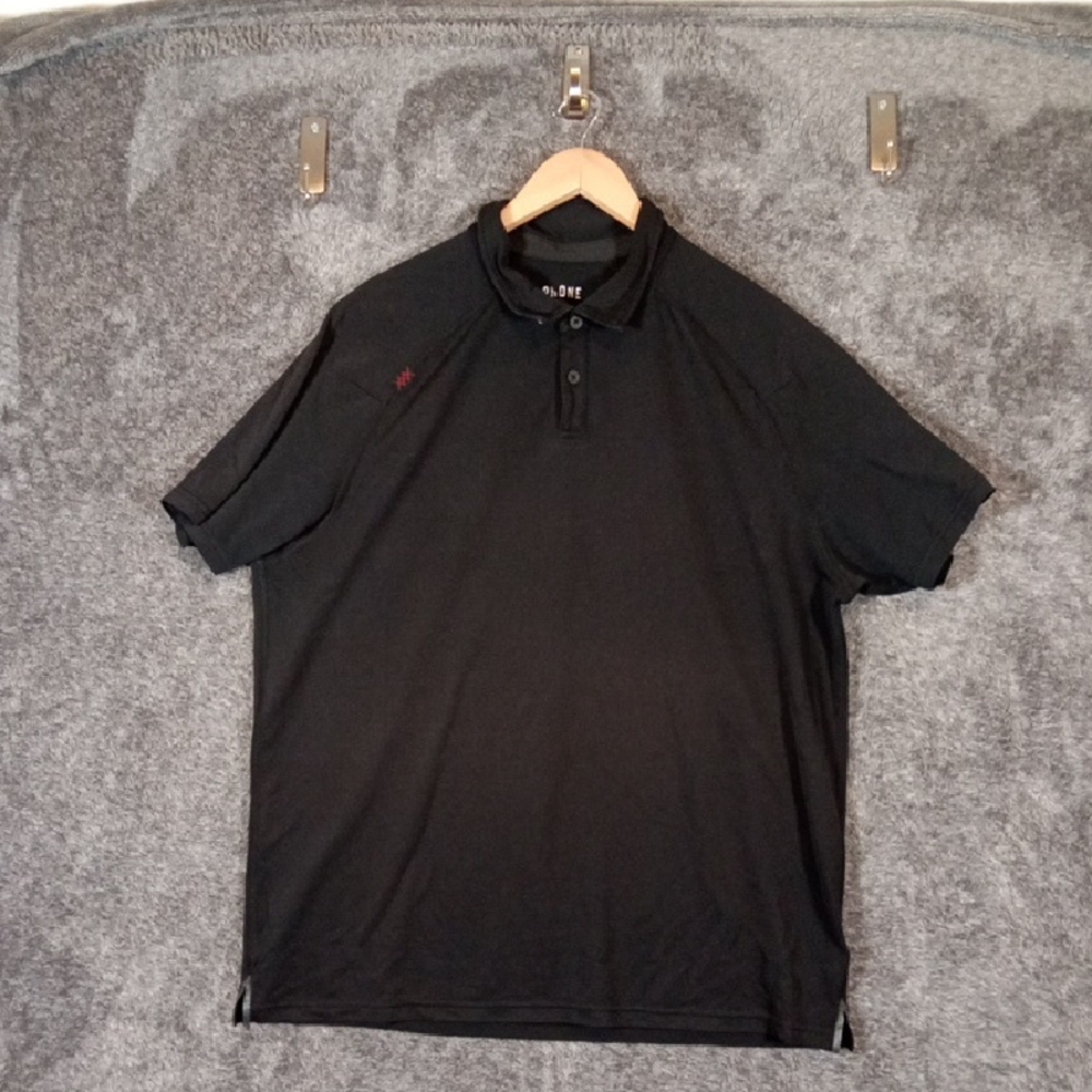 RHONE Delta Pique Polo Black Lightweight Mesh Golf Tennis Outdoors Mens XL